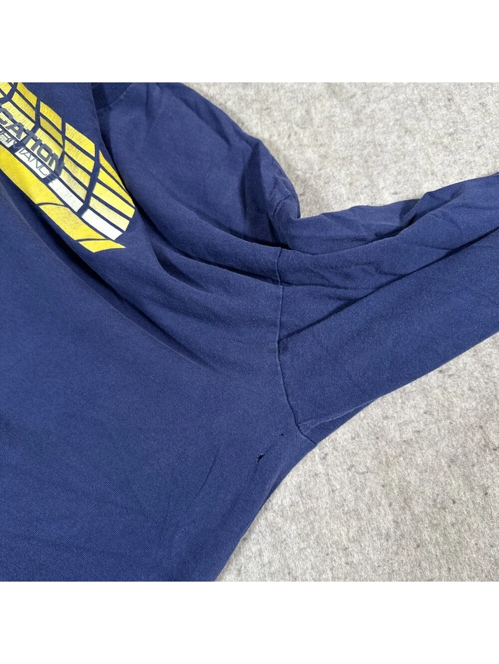 Vintage Adidas T-Shirt XXL? Chest Logo Long Sleeve Men's Navy Blue Y2K